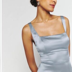 Reformation Solay Silk Midi Dress - Mineral